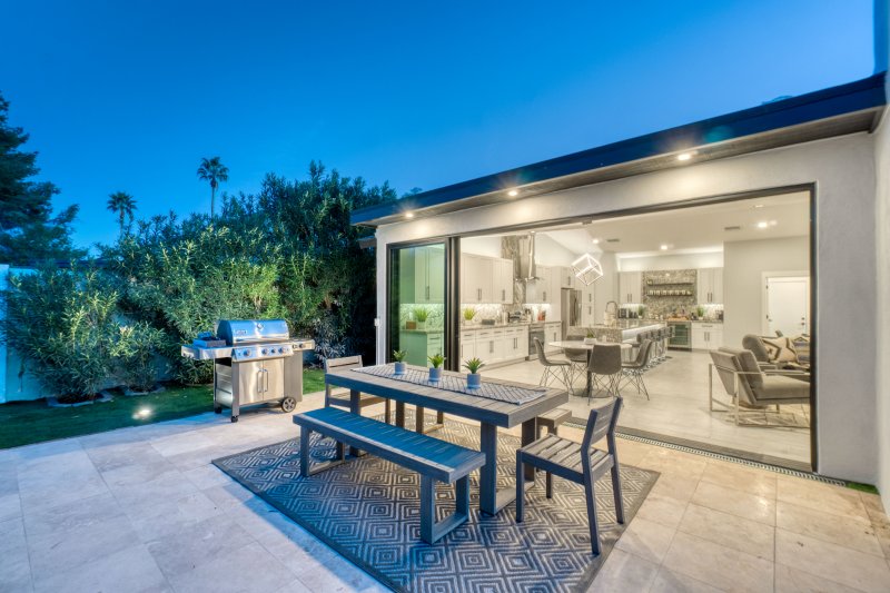 sliding glass doors to backyard patio 